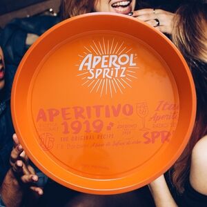 Aperol Spritz Aluminum Drink Food Non Slip Serving Tray